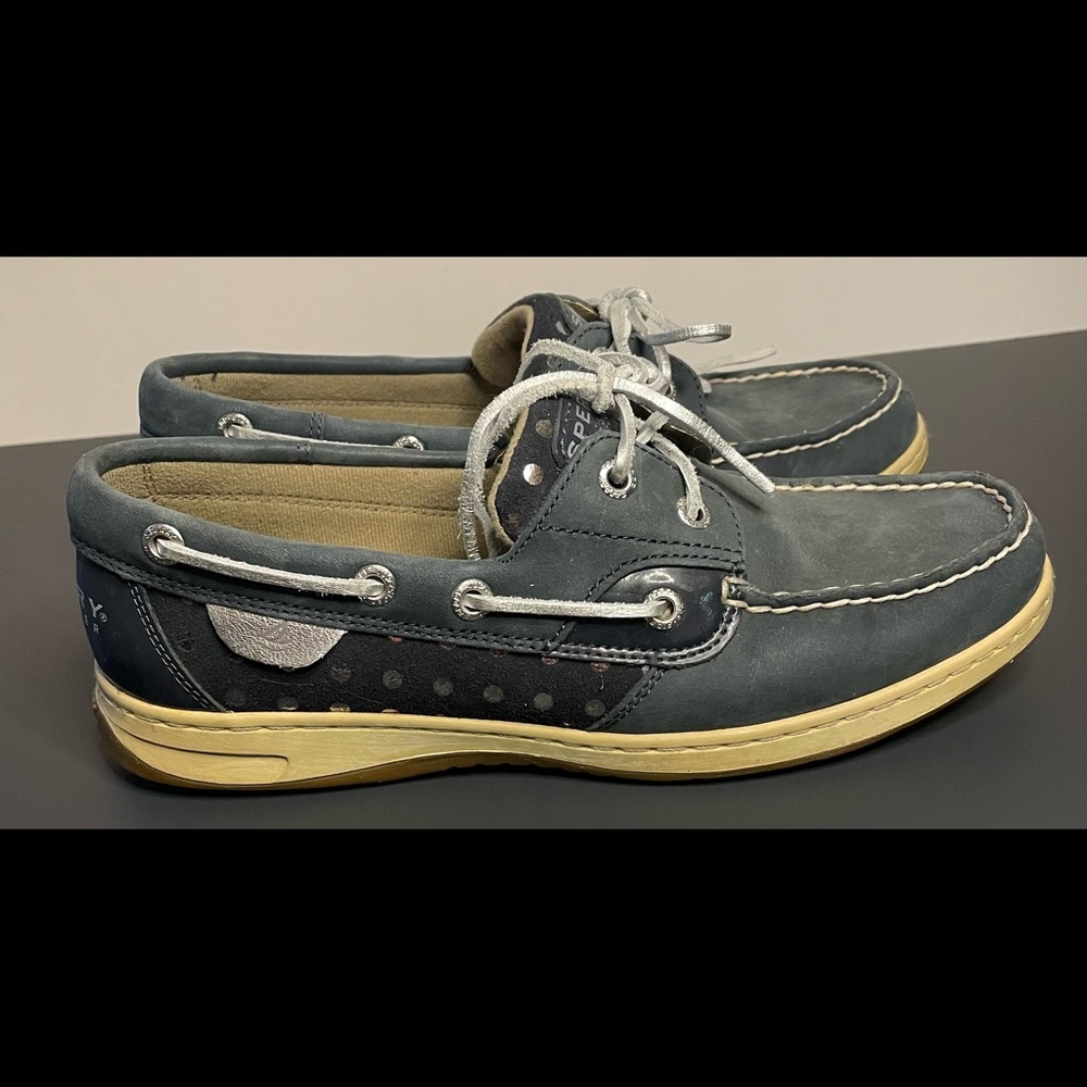 Women’s blue suede Sperry Topsider